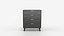 Modern Black Wooden Chest of Drawers with Gold Handles