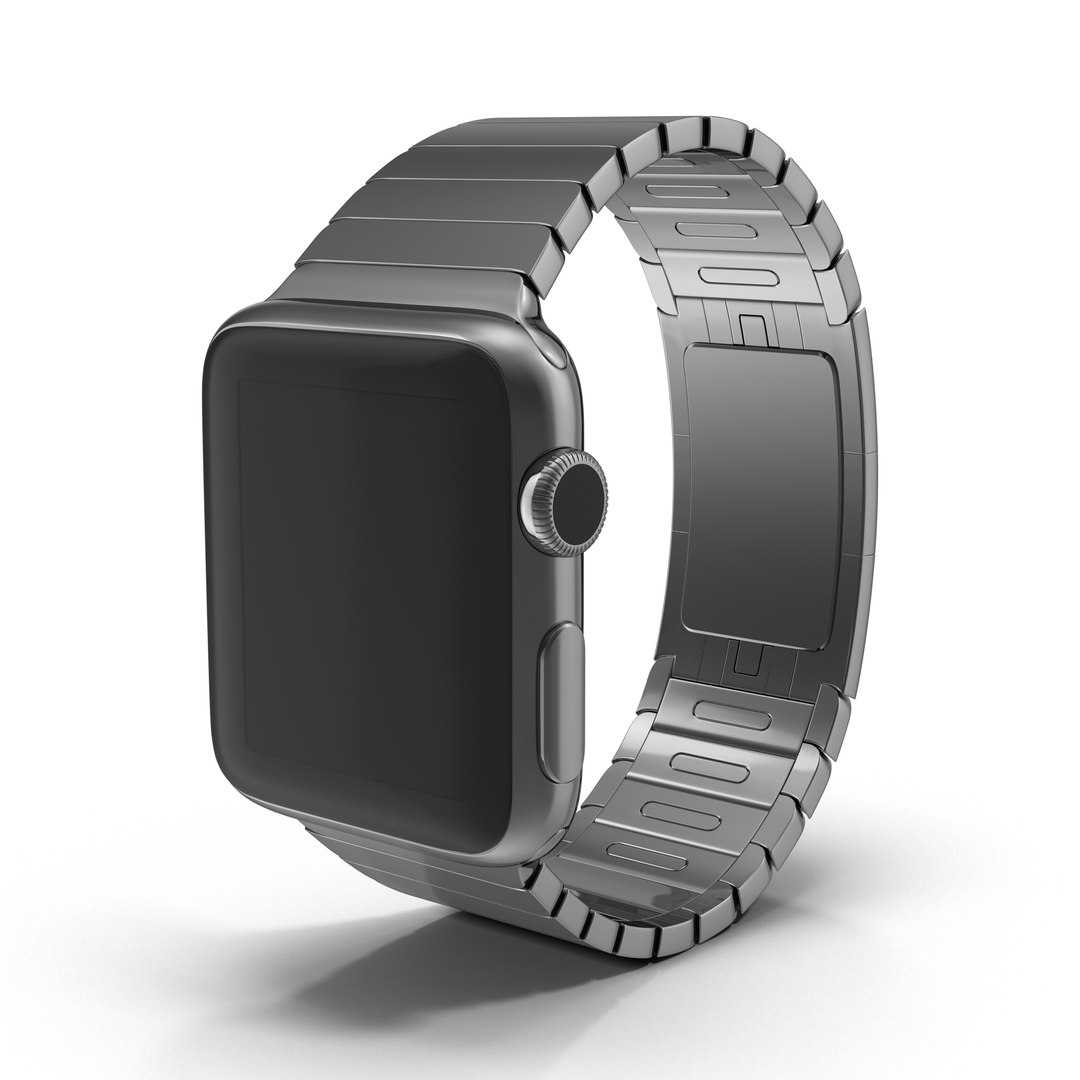Apple Watch 38mm Link Bracelet Dark Space 3D Model 3D model preview
