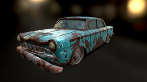 3D Old Discoloured Car model