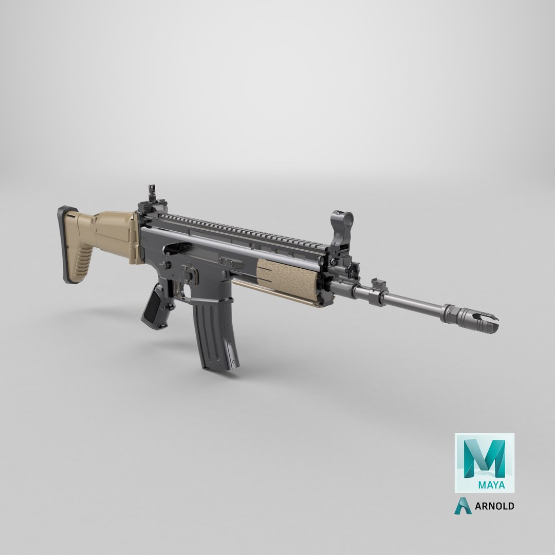3D model FN SCAR Assault Rifle Desert Color https://p.turbosquid.com/ts-thumb/gG/UbyhOX/Oy/stemcell_maya_arnold_render/png/1711968399/1920x1080/fit_q87/821ca91c0fb4e15ec4e09e613f46975276d6d82b/stemcell_maya_arnold_render.jpg