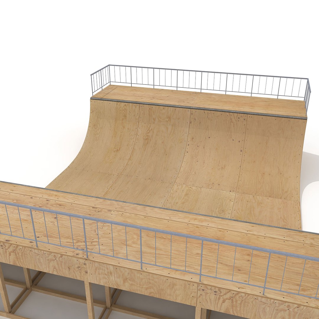 3d skate ramp - half pipe model