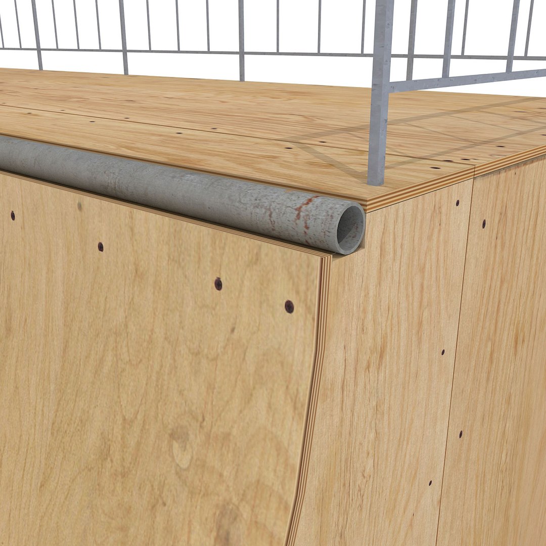 3d Skate Ramp - Half Pipe Model