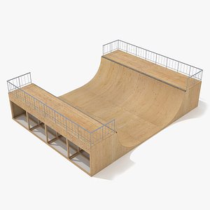 3d skate ramp - half pipe model