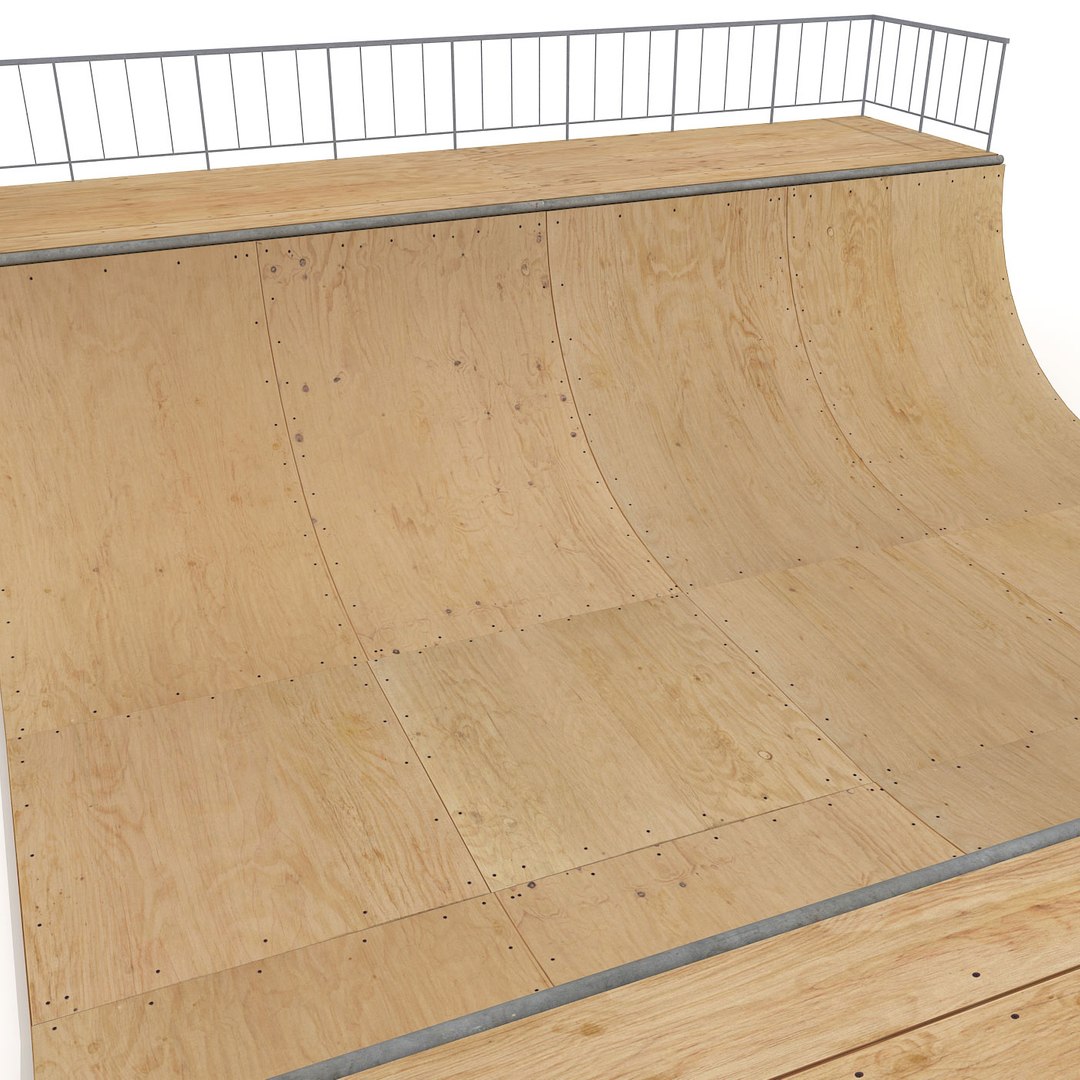 3d skate ramp half pipe model