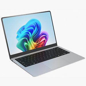 3D Samsung Galaxy Book6 Pro 14 inch Silver Rigged model