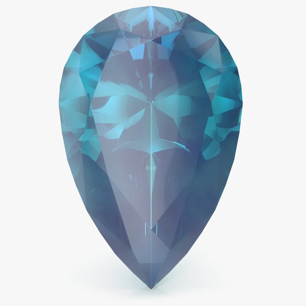 3D Pear Cut Aquamarine model