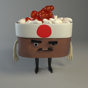 3d model of mr sushi samurai
