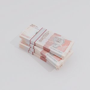 3D model 20 Mil Pesos Colombian Currency