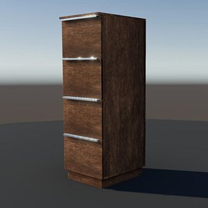 tall wooden office cabinet 3D model