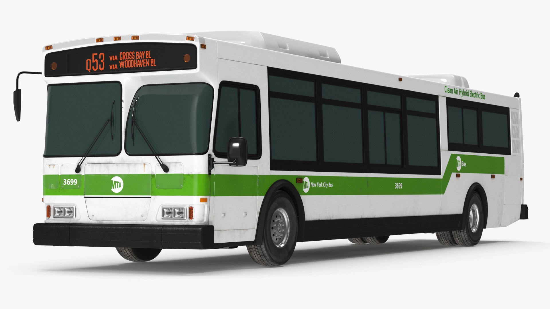 City Transit Bus MTA Q53 Simple Interior 3D model preview