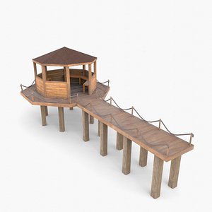 Pontoon dock V4 3D model