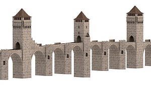 3D model Pont Valentre Bridge