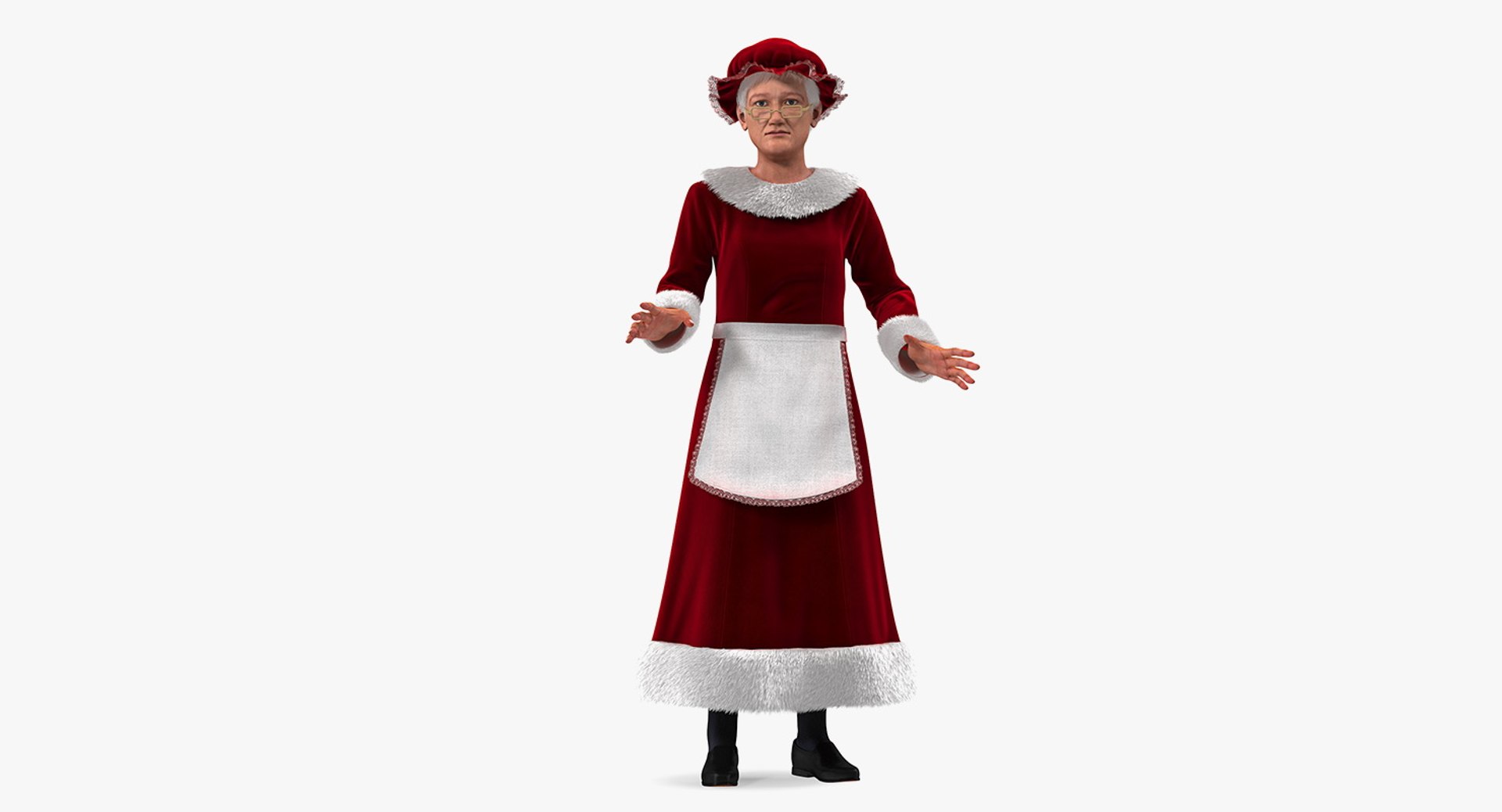 Mrs Claus Rigged 3D model preview