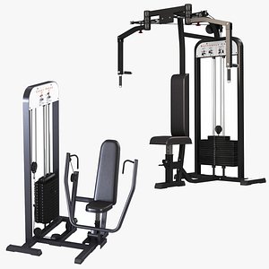 Gym Chest Exercise Machine Collection 3D model