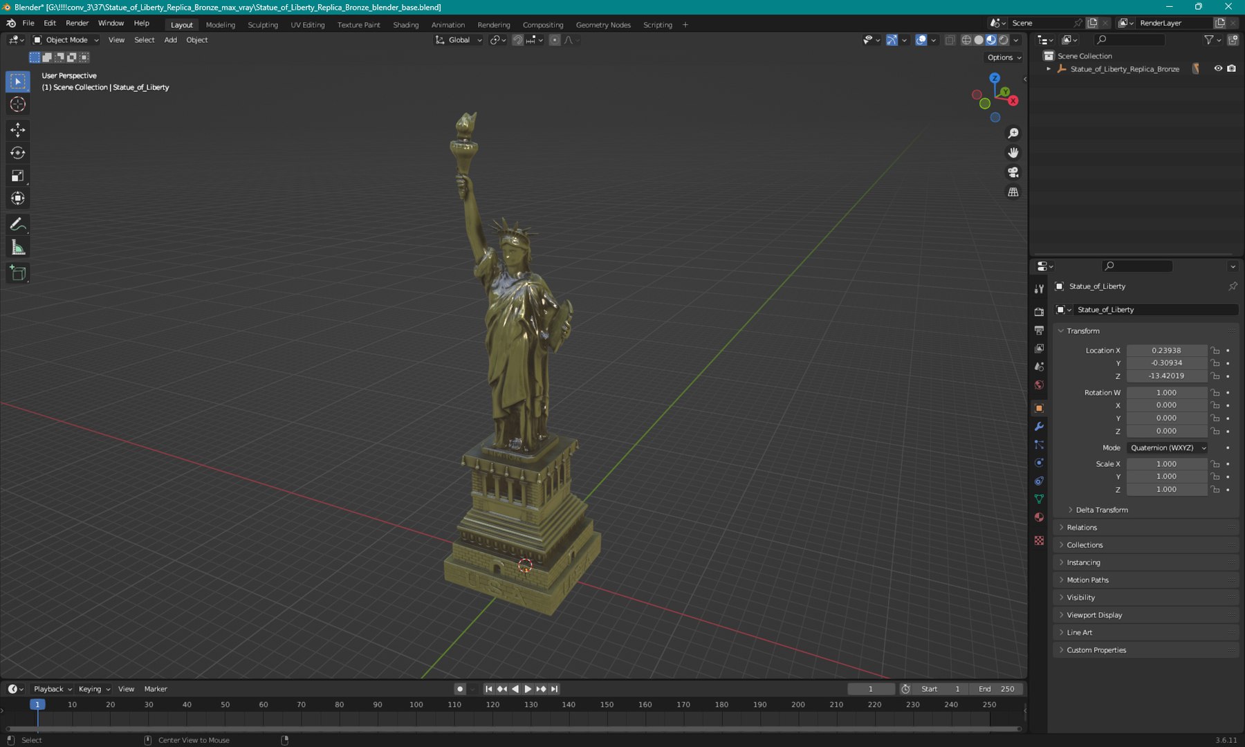 3D Statue of Liberty Replica Bronze https://p.turbosquid.com/ts-thumb/gH/A9zimB/X3/statue_of_liberty_replica_bronze_1003/jpg/1739490316/1920x1080/fit_q87/57790508c0cb10f41903e5855e9bdeed84ae8b96/statue_of_liberty_replica_bronze_1003.jpg