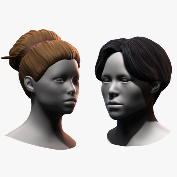 Free Hair - Low Poly Hairstyles Free Sample 3D model - TurboSquid 1836795