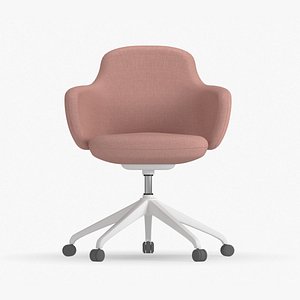 cream canvas office chair 3D model