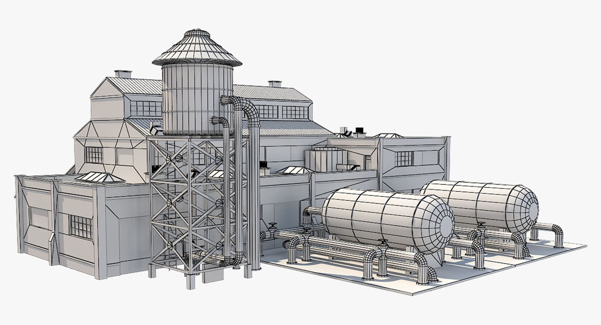 3D Factory Building Model - TurboSquid 1254913