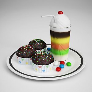party food - shake 3d c4d