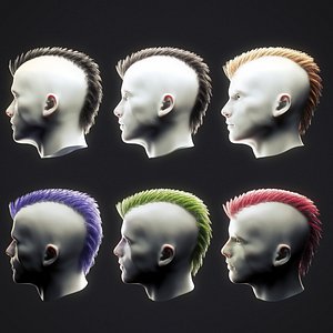 punk hairstyle 2 3D model