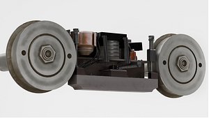 Rail Tram Wheel Assembly 3D Model PBR 4K 3D model