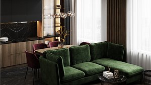 Apartment Interior Scene and Corona Render 3D model(1)