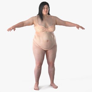 Plus Size Woman in Underwear 3D model