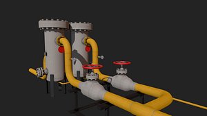 gas pipes 3D model
