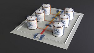 PBR Lowpoly Oil Refinery - Crude Oil Site Game Ready 3D model