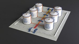 PBR Lowpoly Oil Refinery - Crude Oil Site Game Ready