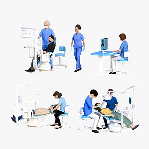 dentist hygienist walking 3D