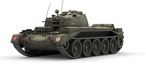 Crusader AA-2 - British Anti-Aircraft Tank WWII 3D Model Low-poly 3D model 3D