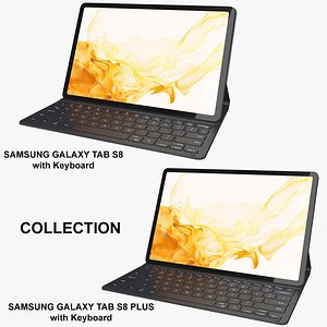 3D Samsung Galaxy Tab S8 and S8 Plus with Keyboard Collection