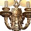 Bronze antique Sconce classic French style Wall lamp lampshade 3D model