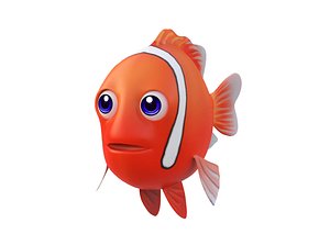 Tomato clownfish animated low poly