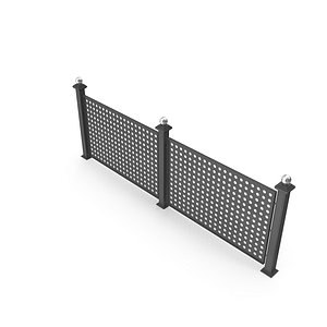 Metal Fencing Barrier Models for Gardens and Sidewalk 3D model