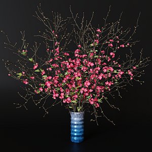 3D branches cherry flowers