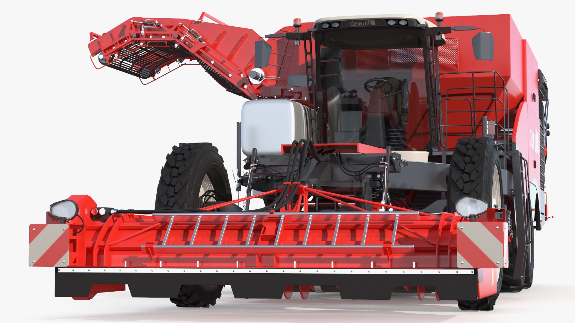 Dewulf Enduro 4-Row Harvester Rigged 3D model preview