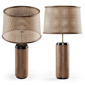 3D wooden rattan table