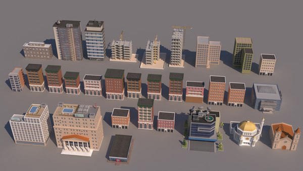 Realistic cartoon city modular 3D - TurboSquid 1210306