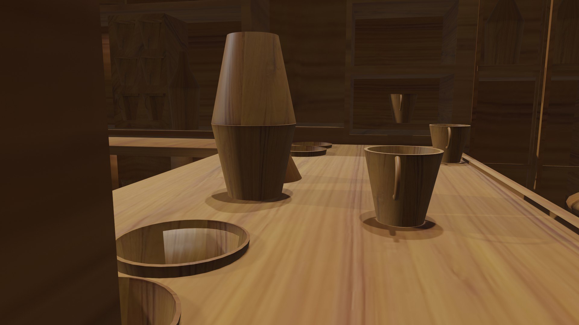 3D Model Mini Bar Design Material Teak Wood Furniture Minimalis