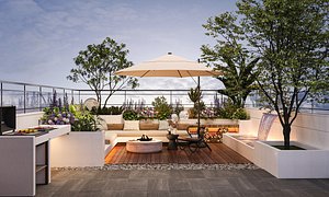 3D Modern garden balcony