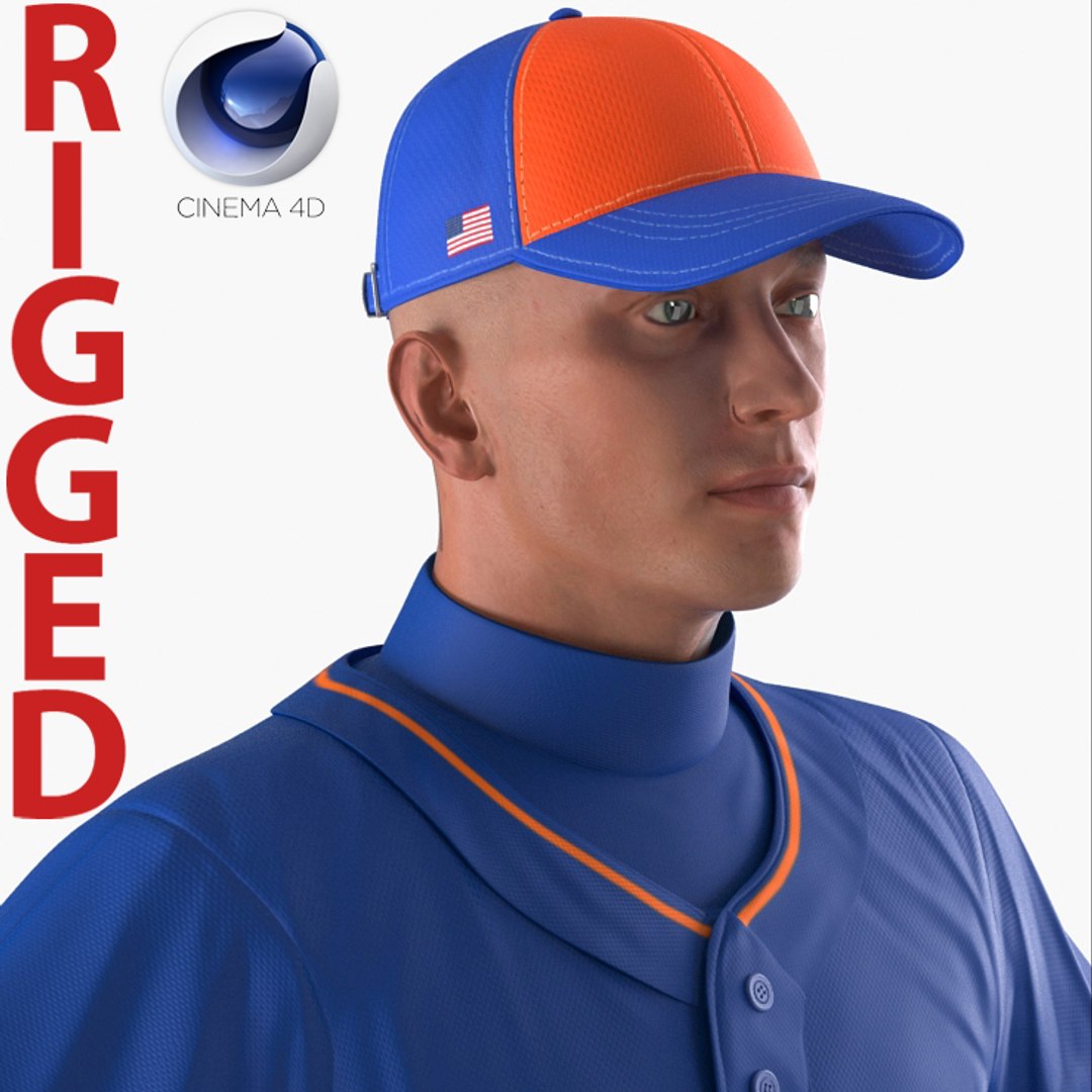 Baseball Player Rigged Generic 3 for Cinema 4D 3D Model preview