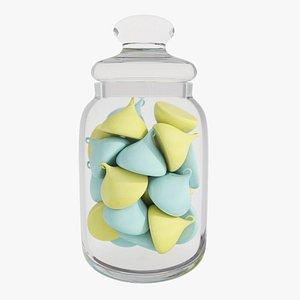 Blue and yellow meringue jar model