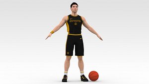 3D Basketball Player Black Player 03 model