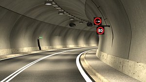 3D tileable road tunnel model