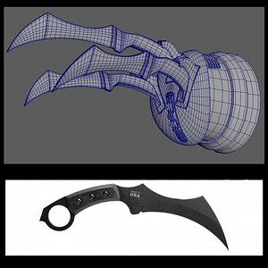 free karambit glove 3d model