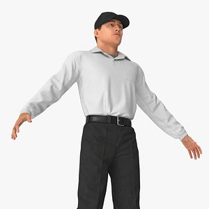 Man Wearing Casual Clothes A-pose Fur