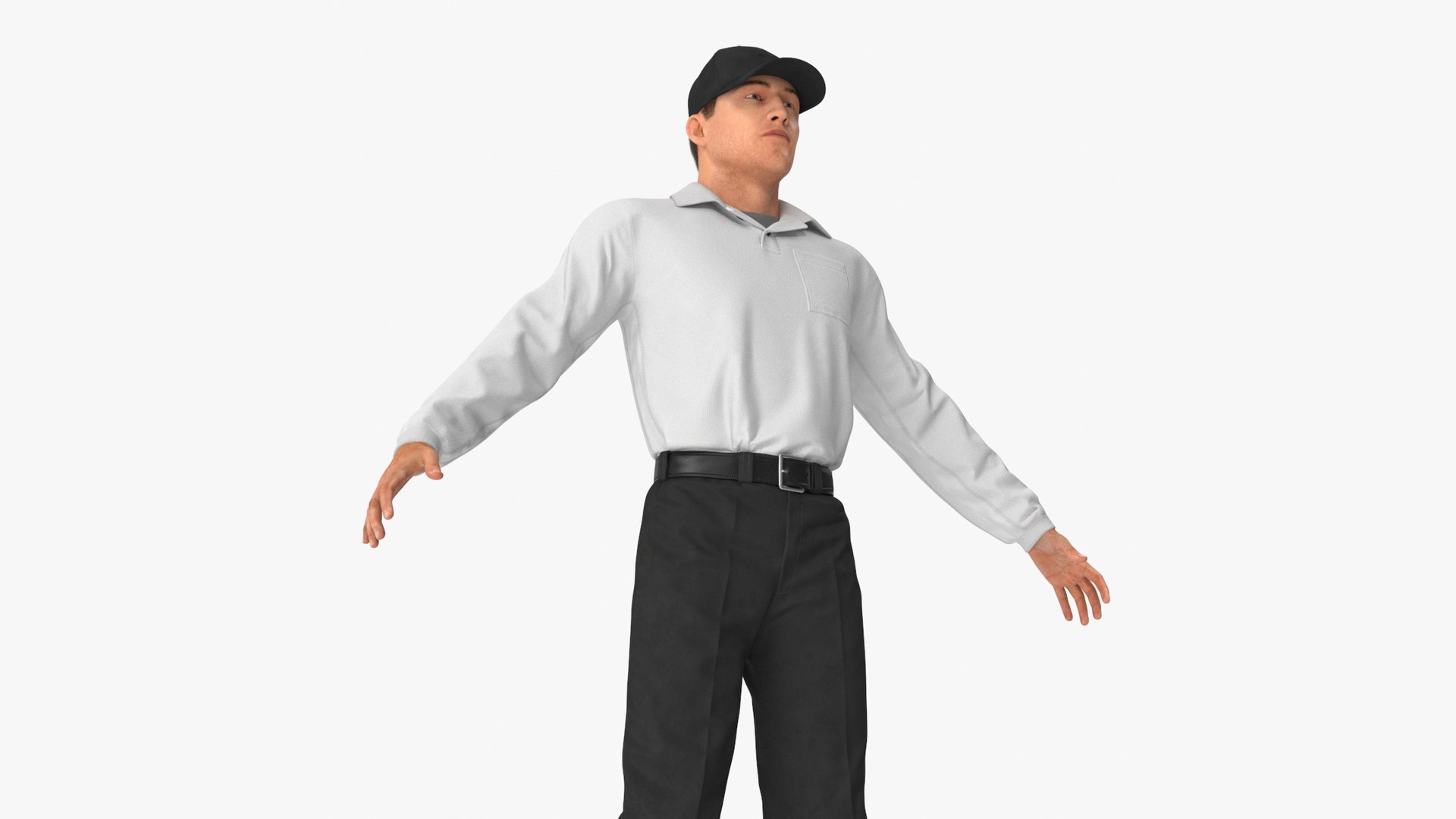 Man Wearing Casual Clothes A-pose Fur 3D model preview