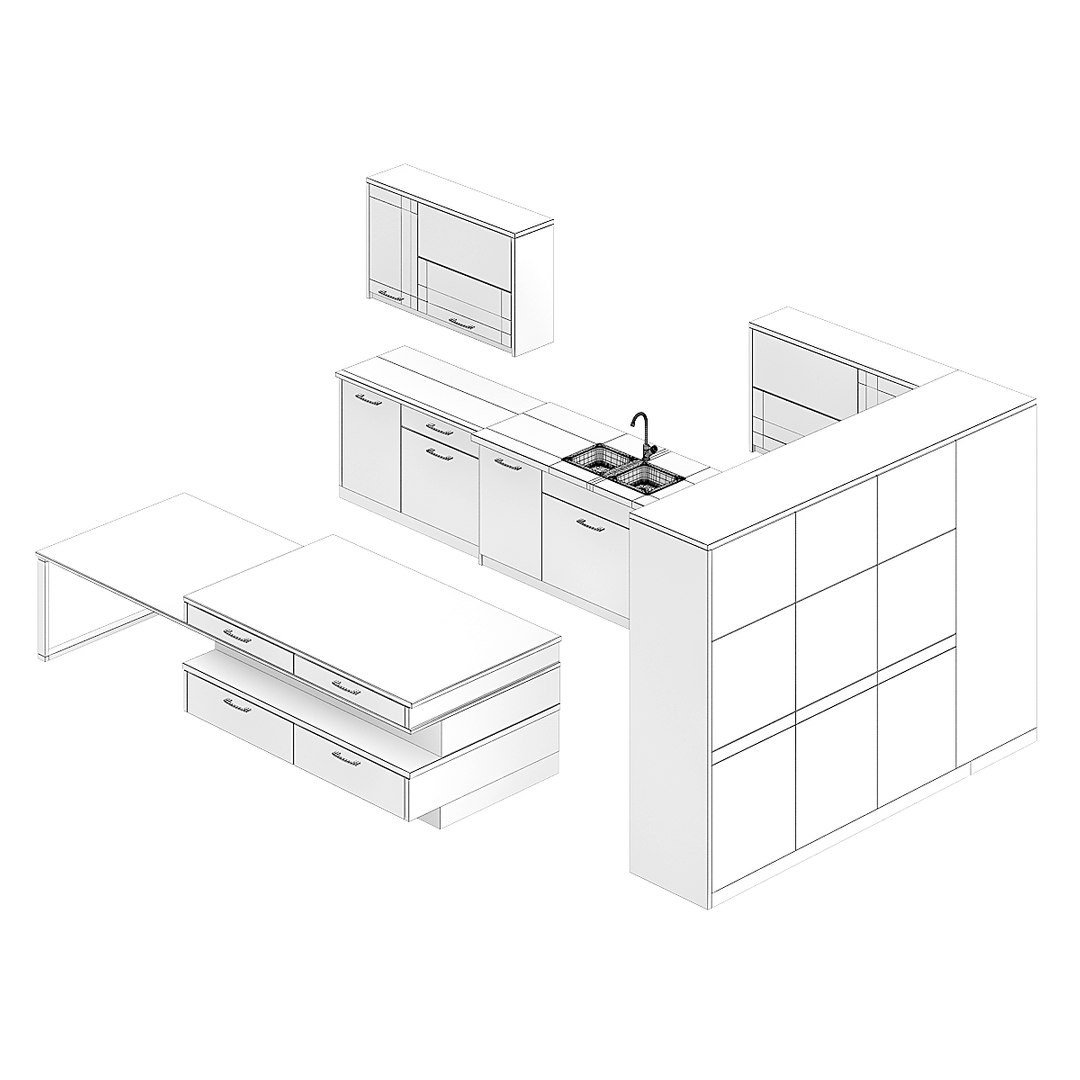 3D model kitchen furniture set - TurboSquid 1205295